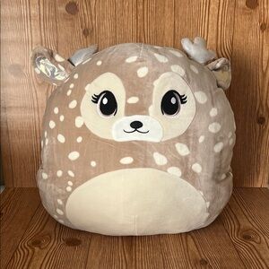 EUC Justice Squishmallows 20in. Holiday Gold Glitter Reindeer Plush Toy